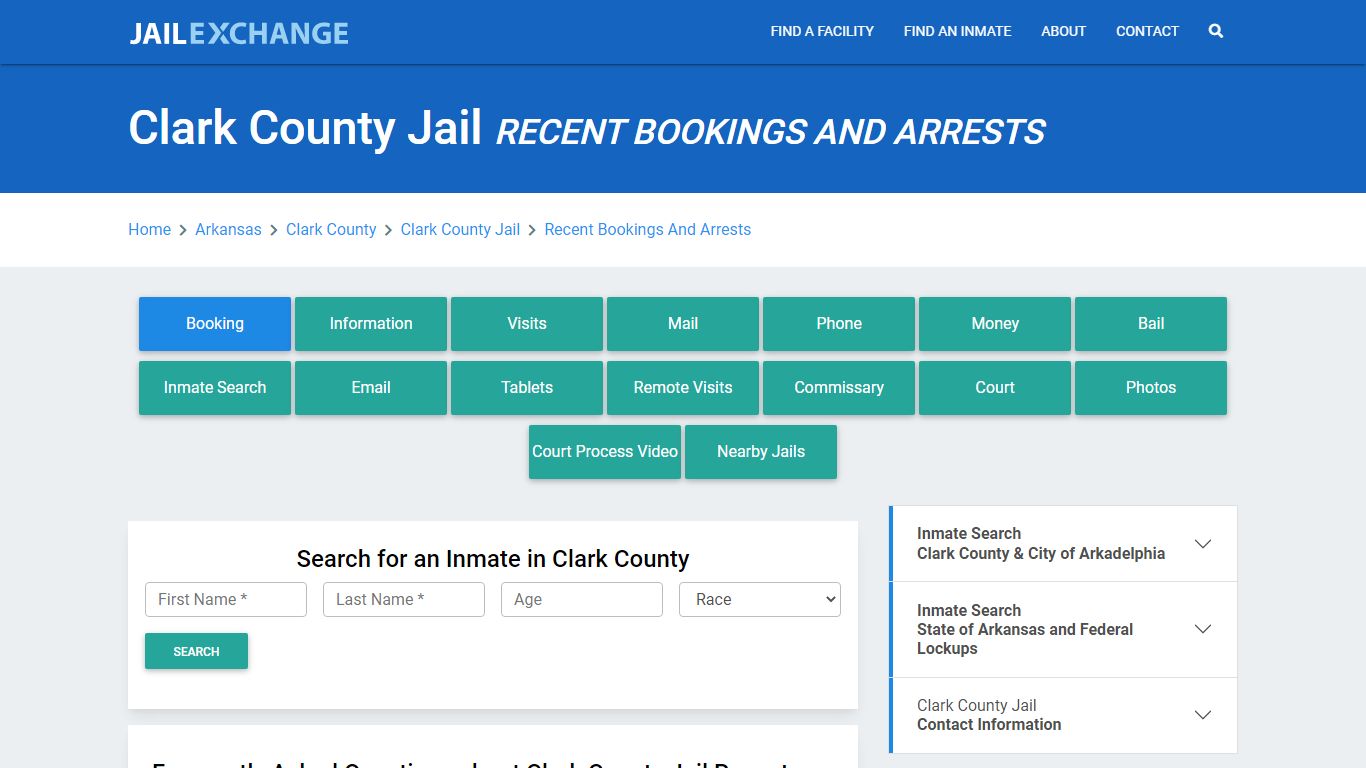 Clark County Jail AR Recent Arrests and Bookings - Jail Exchange